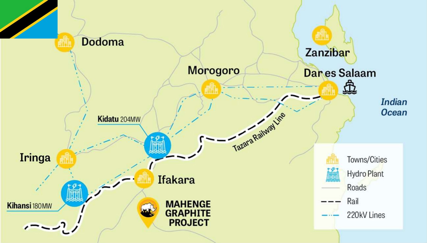 Mahenge Graphite Project map